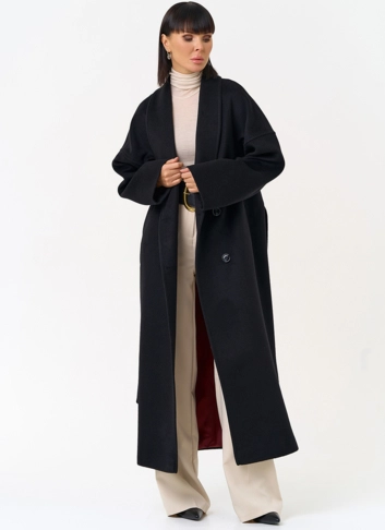 Женское пальто с воротником шаль фото