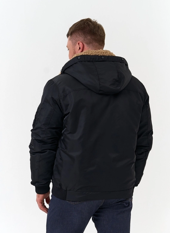 Мужская куртка бомбер с капюшоном фото
