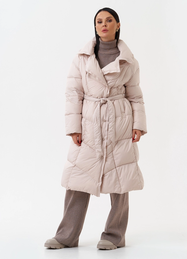 Женский пуховик с капюшоном  модель № 28961 универмаг малина